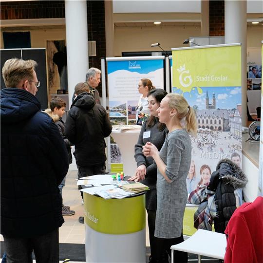 Rückkehrertag im Kreishaus Goslar: An Ständen informieren Unternehmen, Verbände und Kommunen von den Vorzügen der Region und ihrer Organisation und werben für den Standort Harz. Foto: Strache