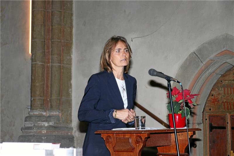 Katja Gloger referiert beim Frankenberger Winterabend über Russland Rund 300 Gäste kamen in die Frankenberger Kirche zum Vortrag von Katja Gloger. Seit mehr als 30 Jahren beschäftigt sie sich mit Russland. Foto: Düber