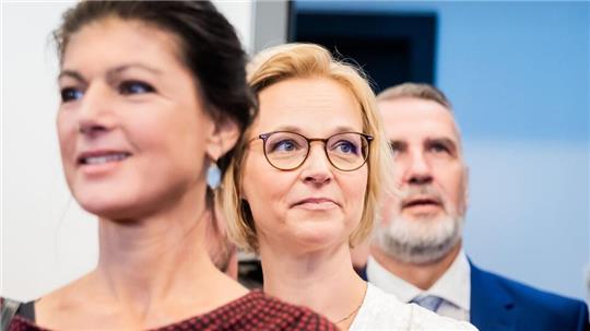 Sahra Wagenknecht ist unzufrieden mit dem Agieren der Thüringer Parteispitze Katja Wolf und Steffen Schütz. (Archivbild)
