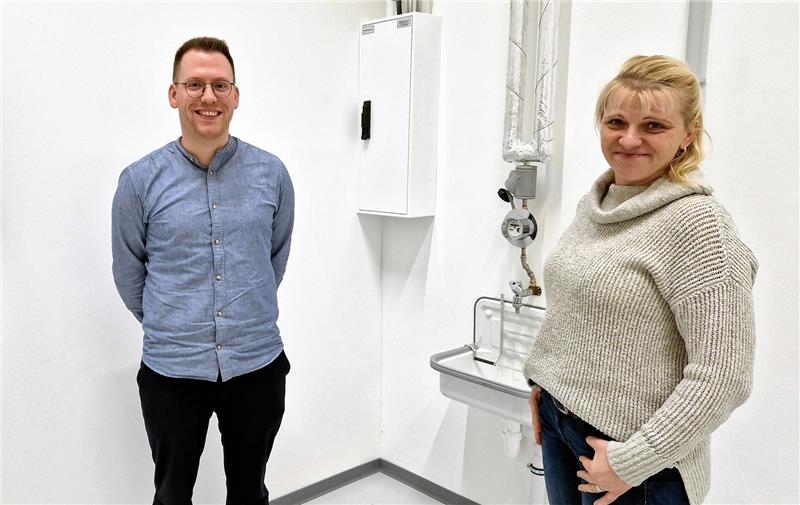 Gründungszentrum Clausthal: Alle Büros und Hallen ausgebucht Samet Kibar und Janett Kruse berichten von lediglich zwei Räumen, die noch frei sind. Foto: Knoke