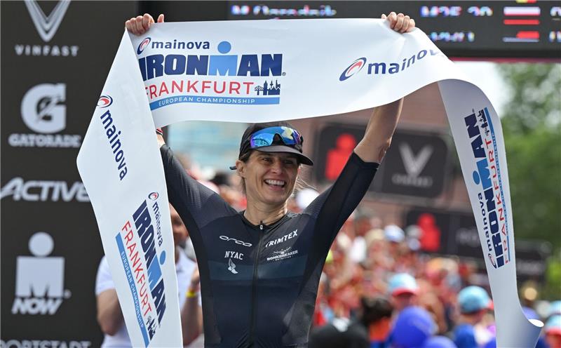 Sarah True hat die Ironman-Europameisterschaft in Frankfurt gewonnen.