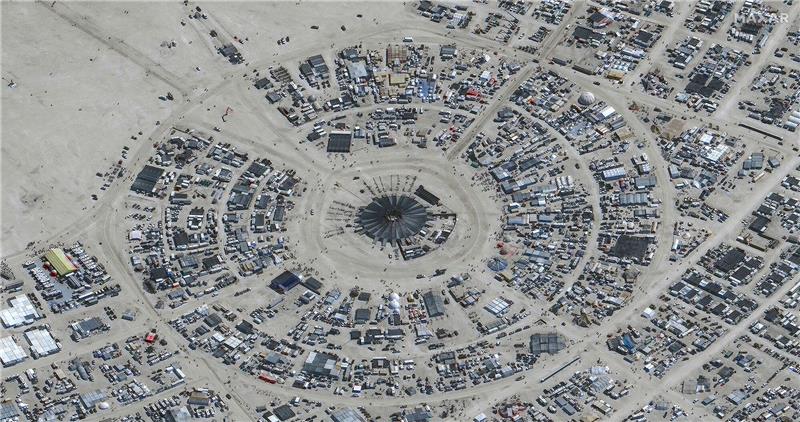 Satellitenfoto vom Burning Man Festival am 28. August.