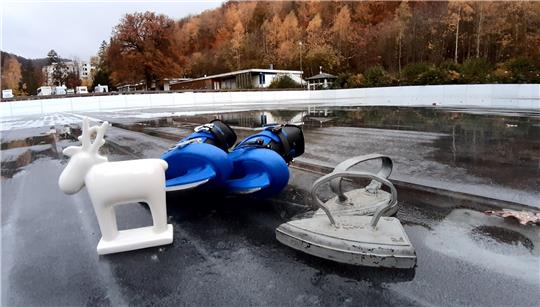 Schlittschuhe zum Ausleihen sind geschliffen. Foto: Potthast
