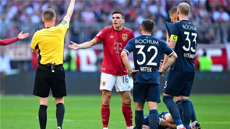 Den Bayern vergeht das Lächeln: „Lektionen“ vor Leverkusen Schlüsselmoment und Wendepunkt: Bayern-Profi João Palhinha sieht Rot.