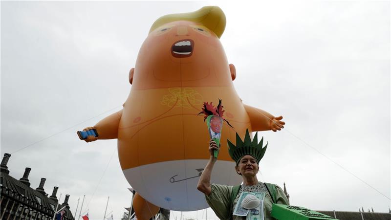 Schon beim ersten Staatsbesuch Trumps gab es Proteste. (Archivbild)