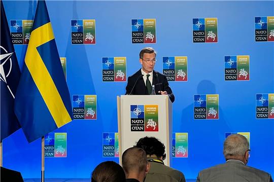 Schwedens Ministerpräsident Ulf Kristersson vor dem Nato-Gipfel in Vilnius.