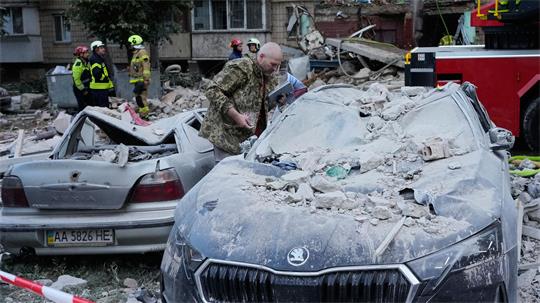 Schwere Schäden nach russischen Raketenangriffen.
