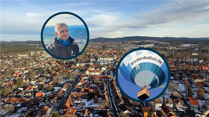 Seit 2014 ist Winfried Borchert mit seinem Brockenballon über den Harz unterwegs, am Wochenende bewunderte er erst wieder Clausthal-Zellerfeld von oben.