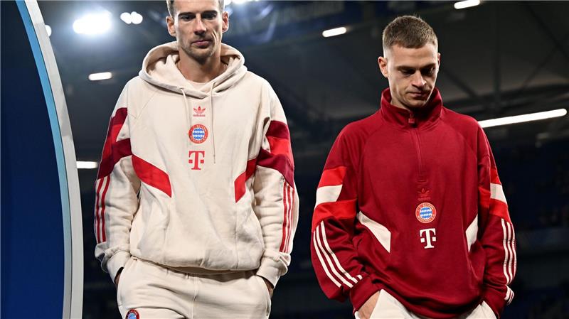 Kompanys Bayern-Fixpunkt: Kimmichs 300. Spiel mit Rekord Seit Jahren vereint: Leon Goretzka (l) und Joshua Kimmich stehen gegen Bremen jeweils vor dem 300. Bundesligaspiel.
