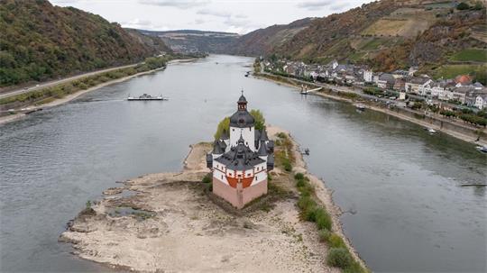 Seit Mitte August wurden am Pegel Kaub steigende Wasserstände verzeichnet, seit einigen Tagen geht es wieder runter.