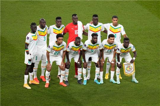 Senegals Nationalspieler posieren für ein Teamfoto.