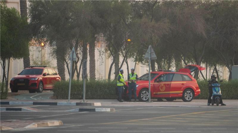 Trump nicht begeistert über Israels Angriff in Katar Sicherheitskräfte am Ort des israelischen Angriffs in Doha.