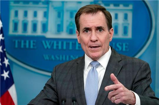 Sicherheitsratssprecher John Kirby am Freitag beim Briefing im Weißen Haus.