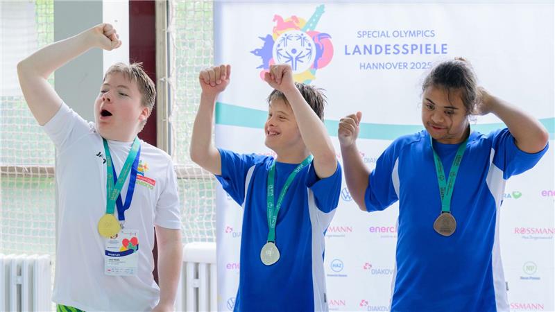 Siegerehrung bei den Special Olympics Landesspielen Niedersachsen.