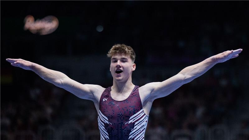 Turn-Ass Brendel gewinnt zweiten Titel - Toba siegt am Reck Siegte im Sprung bei der deutschen Meisterschaft mit 14,399 Punkten: Pascal Brendel.