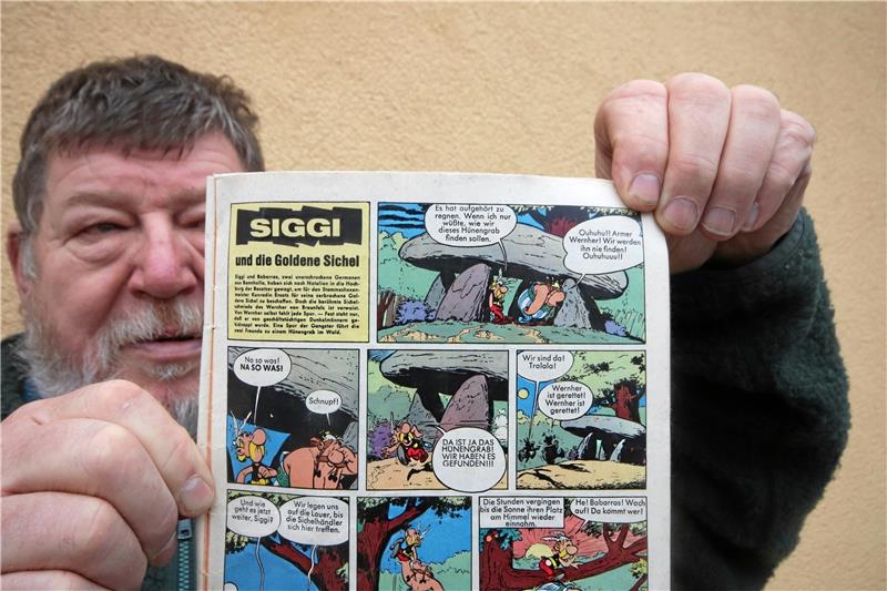 „Siggi und die Goldene Sichel“ lautet eine der Geschichten, die in den „Lupo modern“-Heften im Jahr 1965 erschien. Es beweist: Die Zeichenfiguren waren schon vor Veröffentlichung des ersten Asterix-Bandes bekannt.  Fotos: Gereke