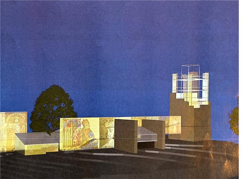 Bad Harzburg: 26 Meter hoher Turm für den Burgberg So in etwa könnte der Bereich am wieder aufgebauten Pulverturm etwa wieder aussehen, zumindest hatte sich das der damalige Bezirkskonservator Dr. Reinhard Roseneck nach einer Architektenzeichnung so vorgestellt. Repro: Verein