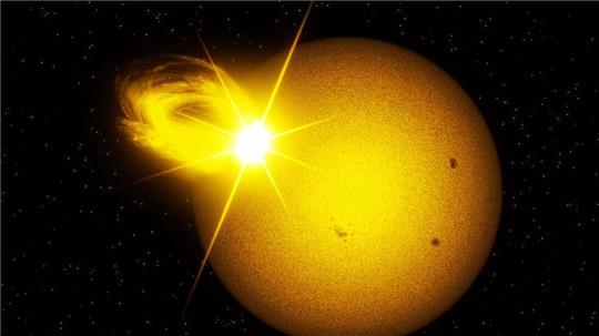 So in etwa könnte ein sogenannter Superflare aussehen. (Illustration)