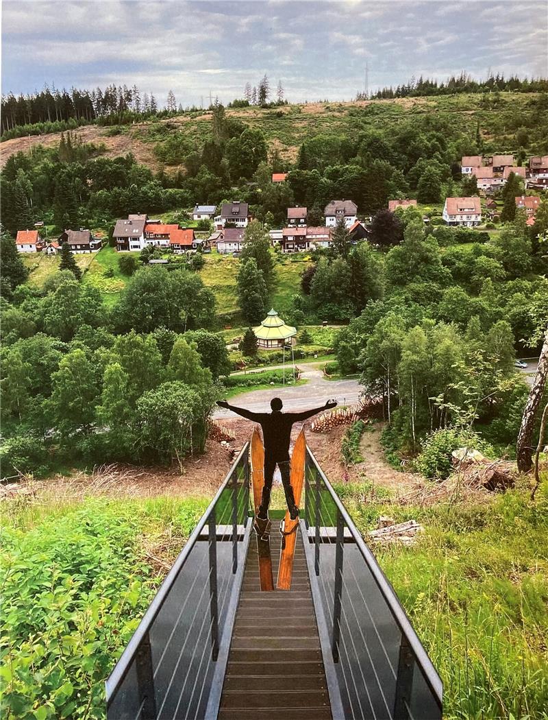So könnte der Altenauer Skywalk am Mühlenberg schon bald aussehen. Fotomontage: Kurbetriebsgesellschaft/Foto: Privat
