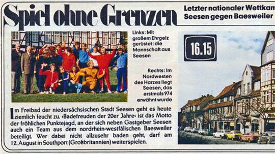So kündigt 1975 eine Programmzeitschrift den großen Seesener Auftritt im Fernsehen an.