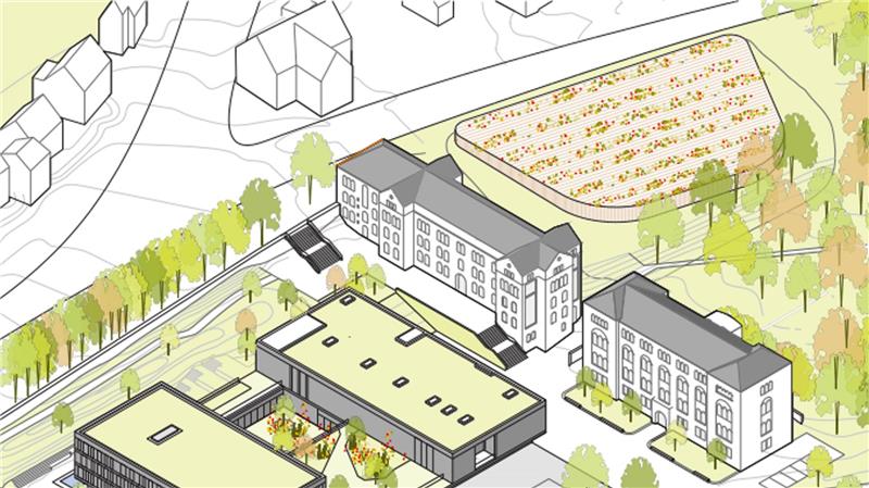 Goslarer Pfalzquartier: Streit ums Parken ist ständiger Begleiter So sah der jüngste Entwurf des Kaiserpfalzquartiers aus, inklusive Parkwall an der Clausthaler Straße, der größtenteils unterirdisch liegt.