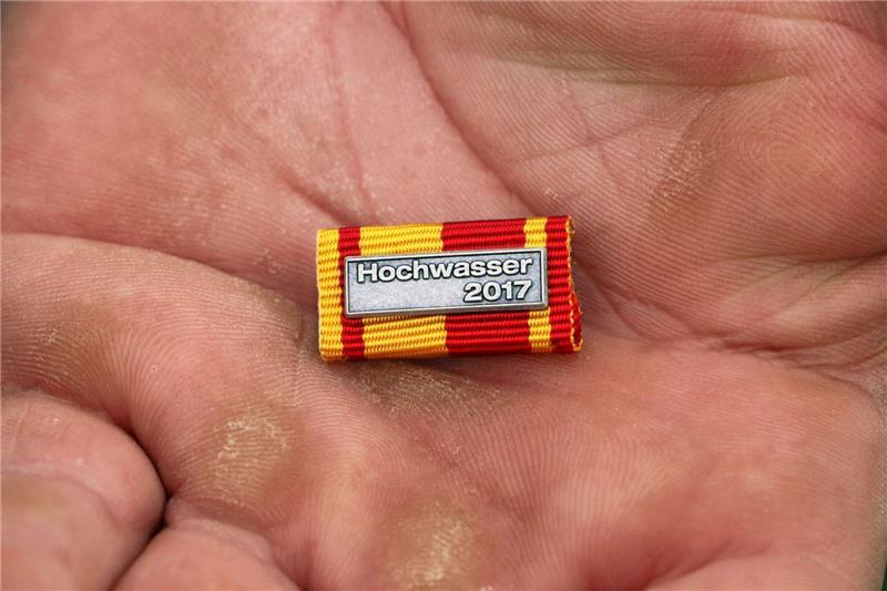 So sieht sie aus – die Auszeichnung für den Hochwassereinsatz 2017.