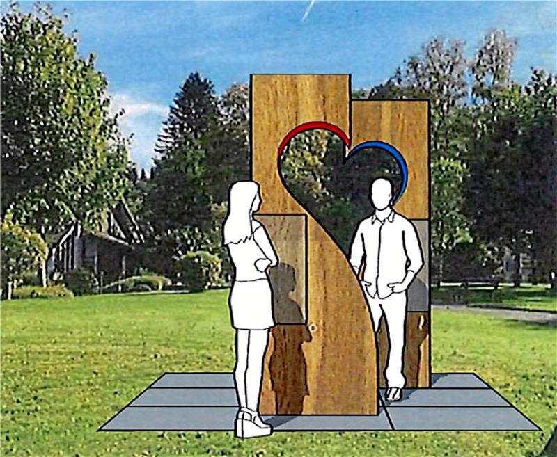 So soll das Herzportal im Altenauer Kurpark einmal aussehen, das den Auftakt des Wanderweges bildet. Grafik: KBG