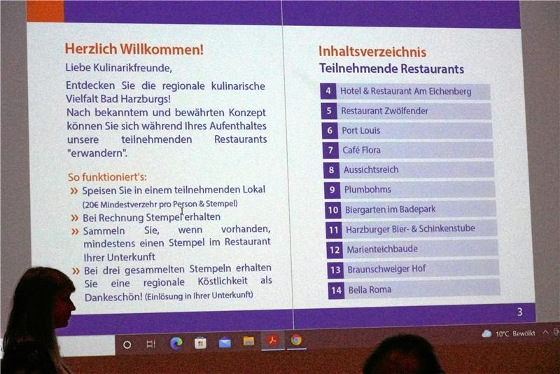 So soll der „Kulinarische Wanderpass“ aussehen. Die Liste der Restaurants ist vorläufig und kann noch um weitere Mitgliedsbetriebe ergänzt werden.  Foto: Schlegel