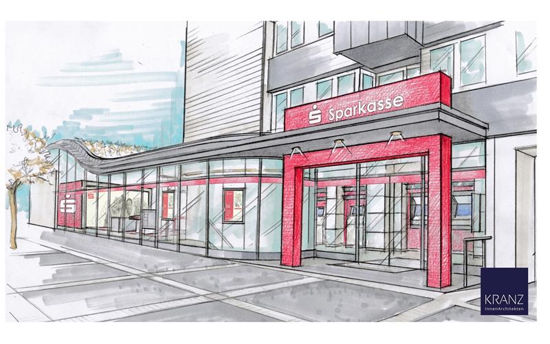 So soll sie einmal aussehen, die Jürgenohler Geschäftsstelle.  Grafik: Sparkasse