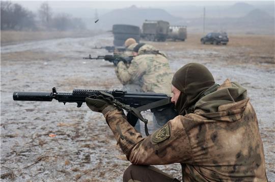 Soldaten der russischen Armee im Gebiet Donezk.