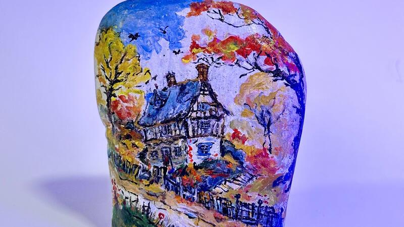 Buntes Clausthal-Zellerfeld Stadt auf Stein.