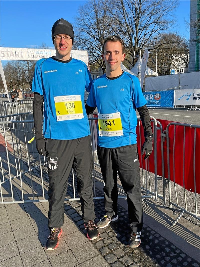 Starke Wolfshäger in Hannover: Florian Nolte (li.) und Dean Sauthoff laufen Marathon-Bestzeiten.
