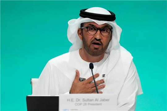 Sultan al-Dschaber, Präsident der Weltklimakonferenz in Dubai und Chef des staatlichen Ölkonzerns Adnoc.