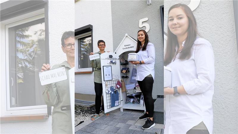 Susi (links) und Julia Gießmann haben Goslars kleinsten Geschenke laden in Kramerswinkel eröffnet. Hier gibt es Kissen, Täschchen aller Art, Schlüsselanhänger und Schutzengel. Ein paar Stammkunden haben die beiden Handarbeitsfans bereits. Foto: Hartmann