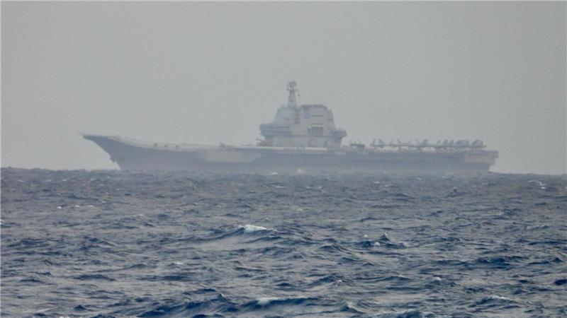 China beginnt große Militärübung vor Taiwan Taiwans Militär entdeckte den chinesischen Flugzeugträger „Shandong“.