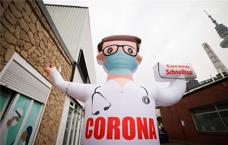 Teststation für Corona-Schnelltests im Frühjahr 2022. «Eine Aufarbeitung heißt für mich, das Land (...) wieder zusammenzuführen», sagt Vize-Kanzler Habeck.