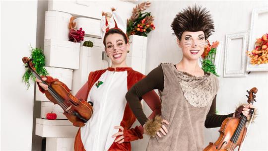 „The Twiolins“ präsentieren ihr Programm „Hurra, wir spielen ein Konzert“.