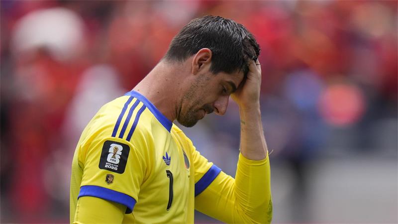 Tief enttäuscht: Für Thibaut Courtois und Belgien ist die WM vorbei.