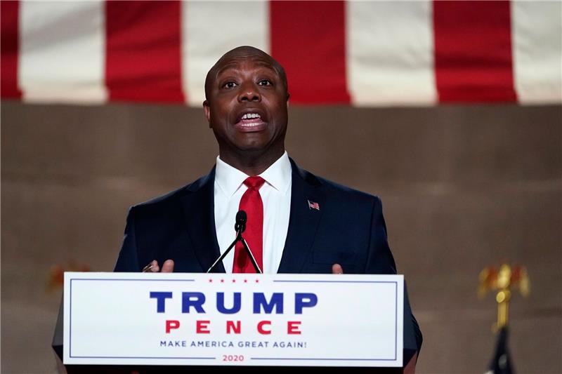 US-Senator Scott will 2024 für Republikaner kandidieren Tim Scott während des Republikanischen Parteitages vor den Präsidentschaftswahlen 2020, als Donald Trump für die Wiederwahl kandidierte. 2024 will Scott selbst für das Amt antreten.