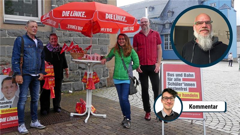 Tobias Schwerdt (r.) ist seit 2021 im Rat der Stadt Clausthal-Zellerfeld. Jetzt will er für die Linke in das Rathaus einziehen.