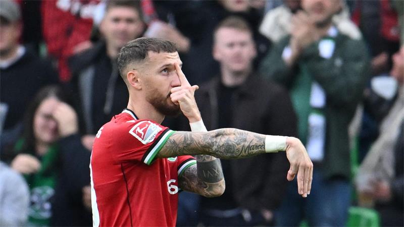 Nur 2:2 gegen KSC: Hannover verspielt zwei Führungen Torpremiere: Marcel Hartel feiert gegen den Karlsruher SC seinen ersten Treffer für Hannover 96.