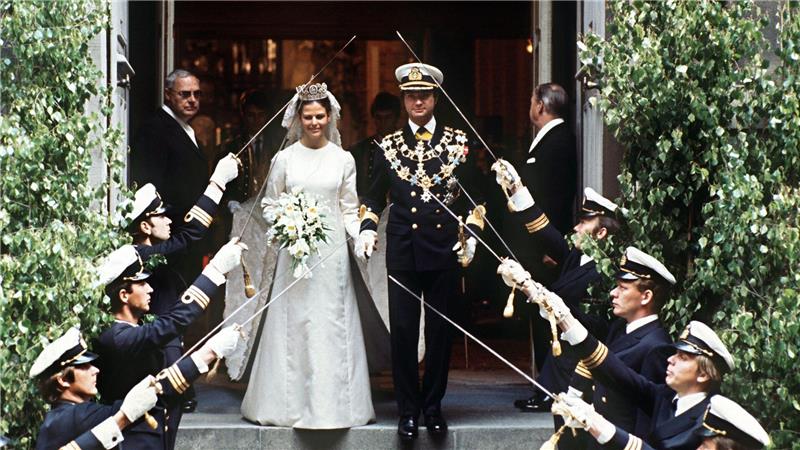 Traumhochzeit in Stockholm: Am 19. Juni 1976 geben sich König Carl XVI. Gustaf und Silvia das Jawort. (Archivbild)