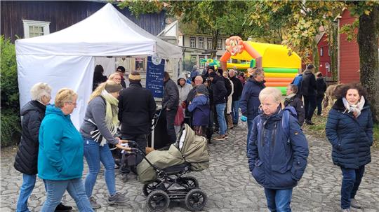 Trotz des ungemütlichen Wetters kommen im vergangenen Jahr zahlreiche Besucher zum Herbstfest auf den Kunsthandwerkerhof.