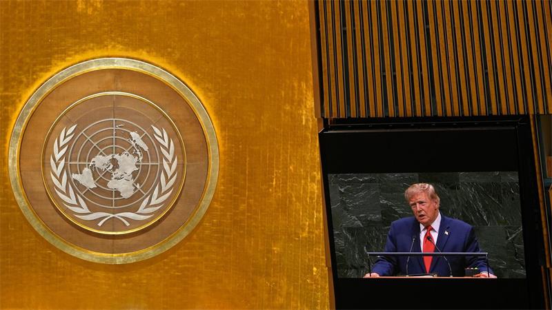 Trump drohte dem Iran während seiner Rede wiederholt.