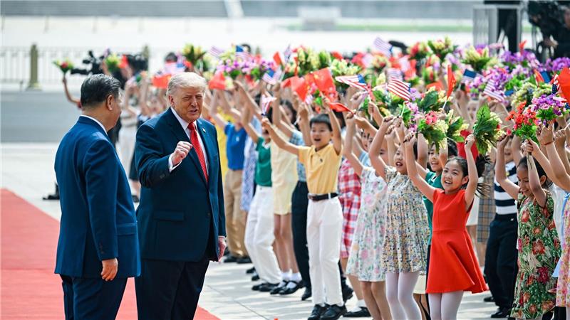 Trump-Xi-Treffen beginnt mit Warnung wegen Taiwan Trump fand die Kinder toll.
