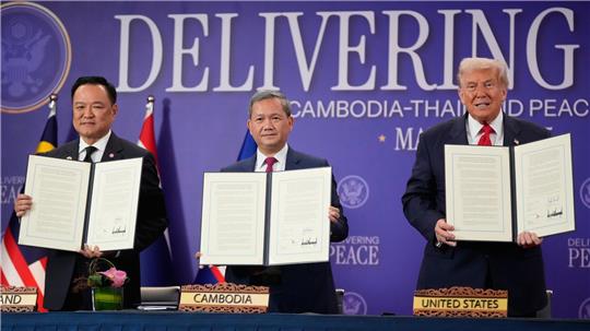 Trump in Asien: Friedensabkommen und Treffen mit Xi Trump hat Thailand und Kambodscha zu dem Friedensabkommen gedrängt.