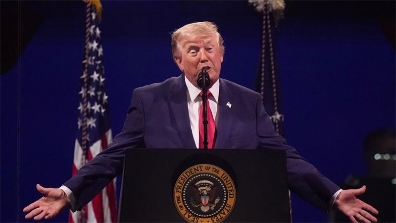 Trump hielt eine Rede in Washington.