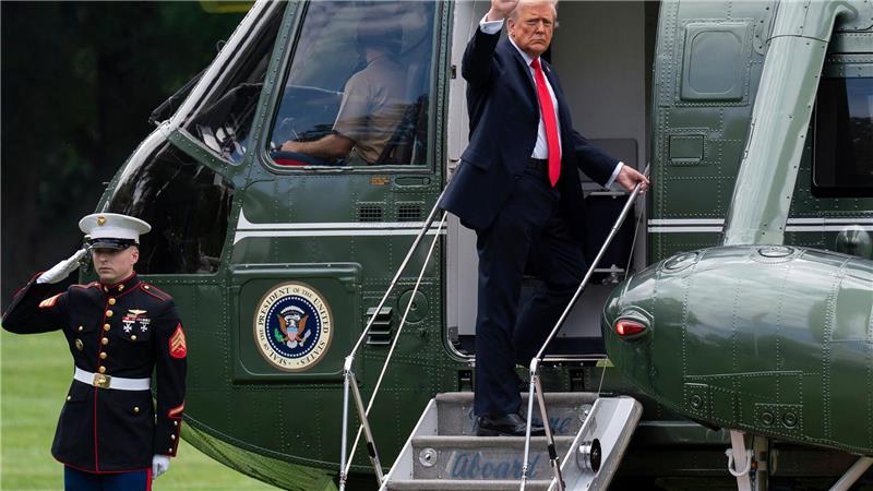 Trump als Gast: Verschärfte Kontrollen bei US Open US-Präsident Donald Trump flog zum Finale der US Open nach New York.