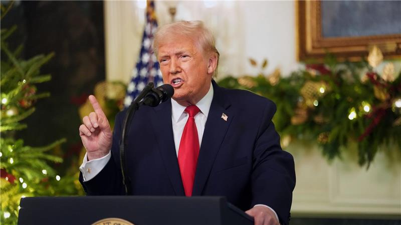 US-Präsident Donald Trump spricht während einer Ansprache an die Nation.