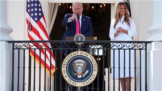 US-Präsident Donald Trump und First Lady Melania Trump feiern den Unabhängigkeitstag.